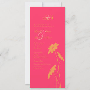 Convite para Casamento de Flores Selvagens Laranja