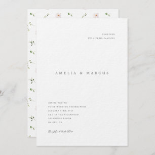 Convite para Casamento de Flores Selvagens Minimal