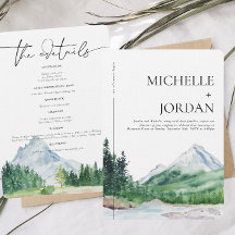 Convite para Casamento de Florestas Rustic Mountai