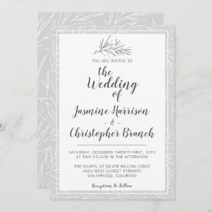 Convite Para Casamento De Folha Botânica Moderna