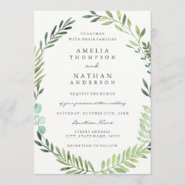 Convite para Casamento de Folha de Água Verde
