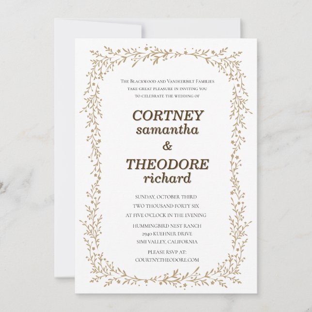 Convite para Casamento de Folha do Céu (Frente)