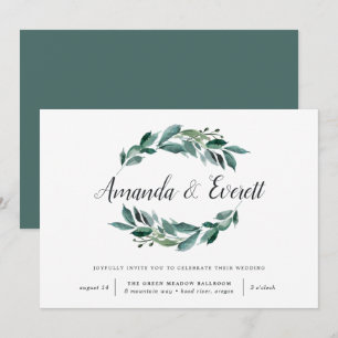 Convite para Casamento de Folhagem Abundante