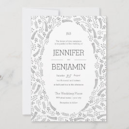 Convite para Casamento de Folhagem de Cinzas Moder