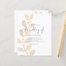 Convite para Casamento de Folhagem Moderna de Orça