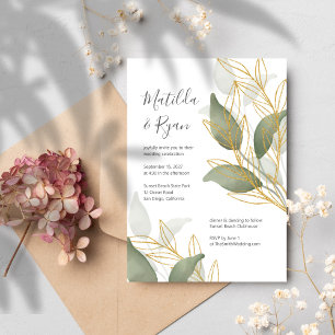 Convite para Casamento de Folhas Orgânicas