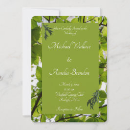 Convite para Casamento de Folhas Verdes