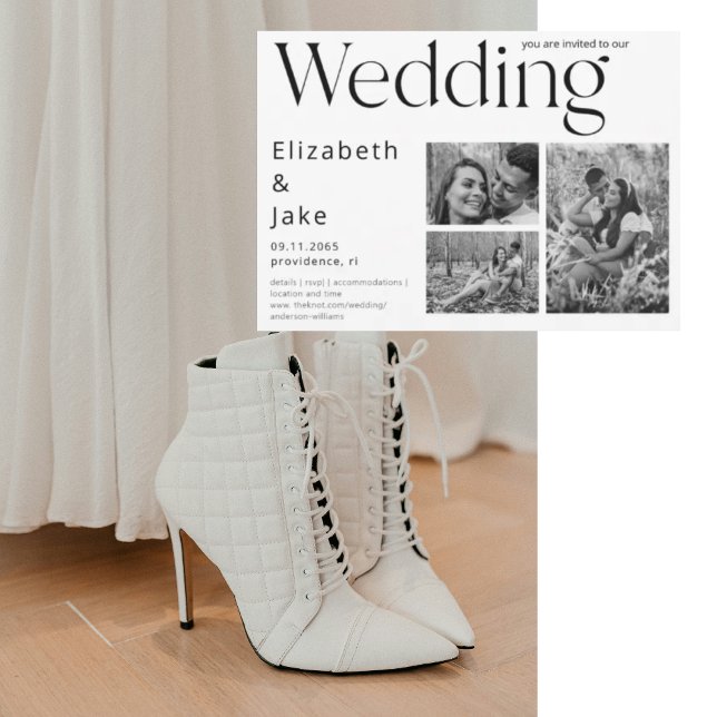 Convite para Casamento de Foto da Colagem Contempo (Criador carregado)