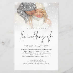 Convite para Casamento de Foto de Código QR de Orç