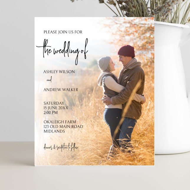Convite para casamento de foto de orçamento (Budget photo wedding invitation )