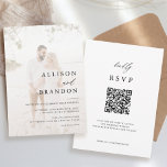 Convite para Casamento de Foto Elegante Moderno QR<br><div class="desc">Convite para Casamento de Dois Lados da Foto Elegante Moderna QR</div>