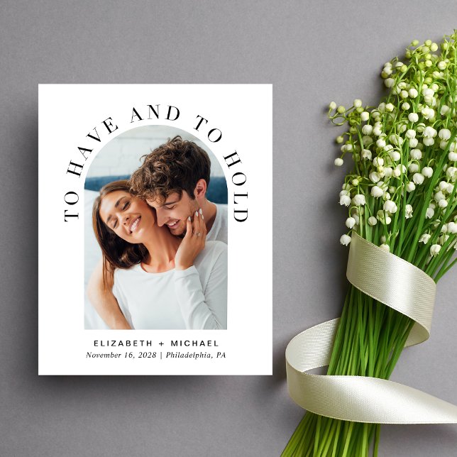 Convite para Casamento de Foto em Arco Moderno de  (Criador carregado)