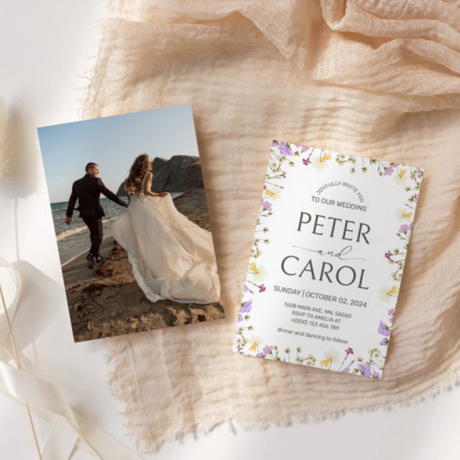 Convite para Casamento de Foto em Vidraça Selvagem (Criador carregado)