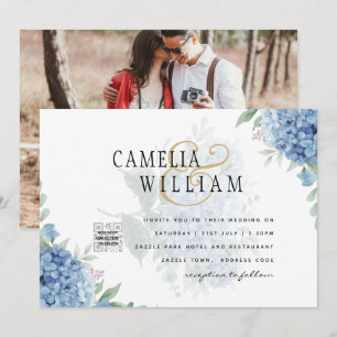 Convite para Casamento de FOTO PHOTO Azul Moderno