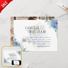 Convite para Casamento de FOTO PHOTO Azul Moderno