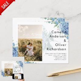 Convite para Casamento de FOTO PHOTO Azul Moderno