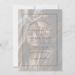 Convite para Casamento de Foto Russo Minimalista