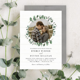 Convite Para Casamento De Foto Rustic Greenery