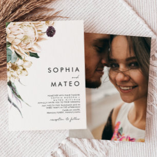 Convite para Casamento de Foto Tradicional White F