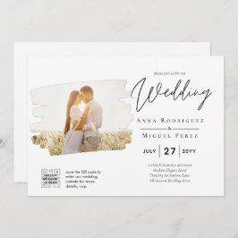 Convite para Casamento de FOTOGRAFIA Branca e Negr