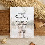 Convite para Casamento de Fotografias com Script d<br><div class="desc">Tipo de letra casual do script de pincel moderno.</div>