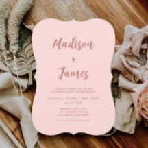 Convite para Casamento de Fotografias Cor-de-Rosa