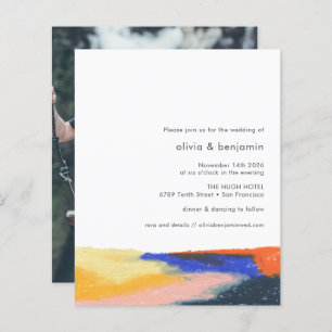 Convite para casamento de fotos Abstrato de arte d