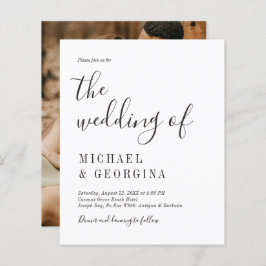 Convite para Casamento de Fotos Branca Simples e P