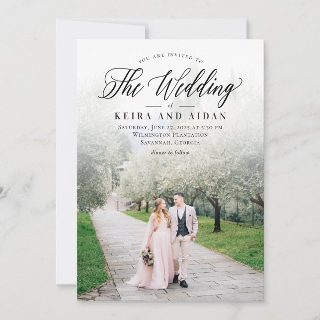 Convite para casamento de fotos clássicas para o F (Frente)