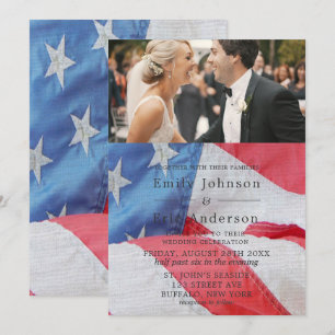 Convite Para Casamento De Fotos Com Bandeira Em 4 