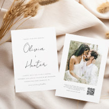 Convite para casamento de fotos com código QR mini
