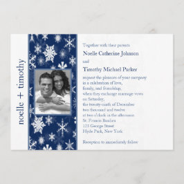 Convite para Casamento de Fotos com Flocos de Neve
