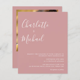 Convite para casamento de fotos com Rosa de Dusty