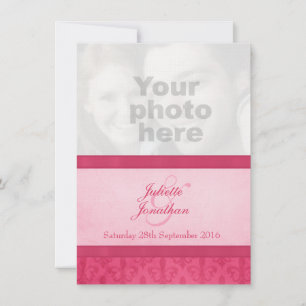 Convite para casamento de fotos cor-de-rosa Fleur 