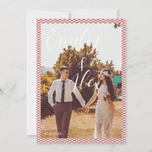 Convite para casamento de fotos da camada vermelha