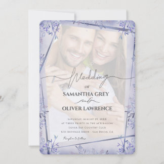 Convite para casamento de fotos da Lavanda Vintage