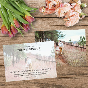 Convite para casamento de fotos da tipografia mode