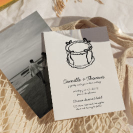 Convite Para Casamento De Fotos De Bolo Desenhado