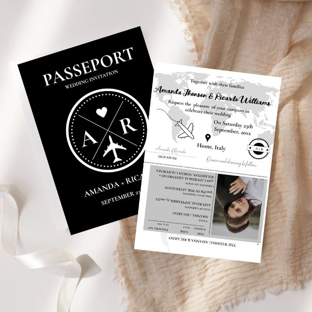 Convite para Casamento de Fotos de Passaporte Pret (Criador carregado)