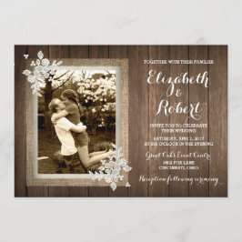 Convite Para Casamento De Fotos De Raça Rústica De