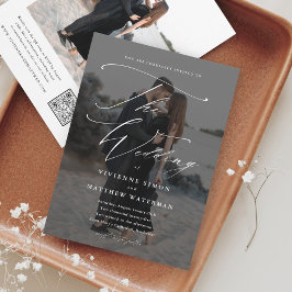 Convite para casamento de fotos de script elegante