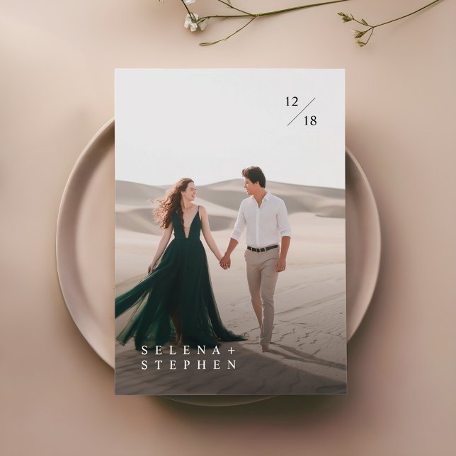 Convite para Casamento de Fotos de Script Moderno  (Criador carregado)