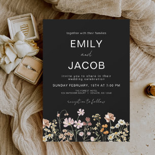 Convite para casamento de fotos de Wildflower Boho