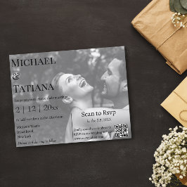 convite para casamento de fotos do código rsvp qr 