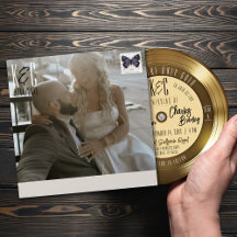 Convite para Casamento de Fotos do Registro Dourad