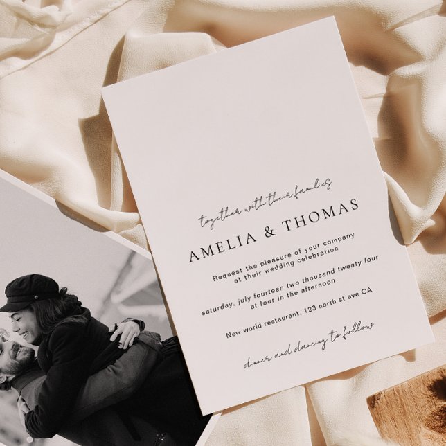 Convite para casamento de fotos Elegance de eterno (Criador carregado)