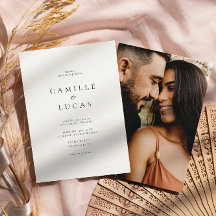 Convite para Casamento de Fotos Elegante Minimalis
