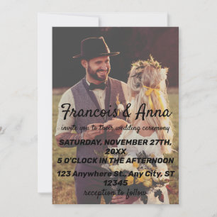 Convite para Casamento de Fotos Elegante Moderno