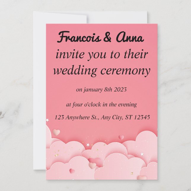 Convite para Casamento de Fotos Elegante Moderno (Frente)