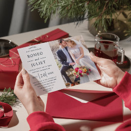 Convite para Casamento de Fotos Elegante Moderno d